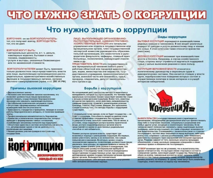 Что нужно знать о коррупции. Что нужно знать о коррупции.